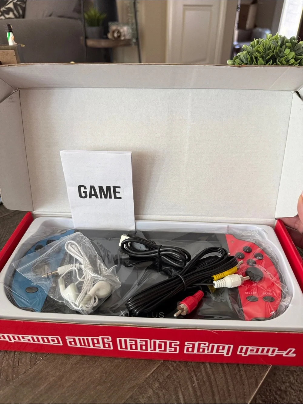 X12PLUS 7-inch Large Screen Game Console - X12 Plus - Red & Blue - New in Box!